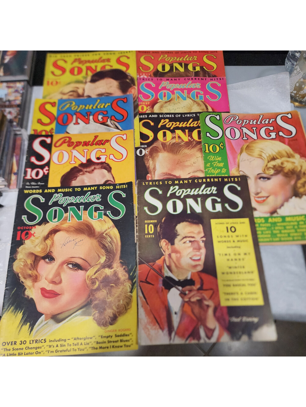 Vintage Lot of 9 Oct 1934 Popular Songs Magazine Vol 1 No 1 First Issue